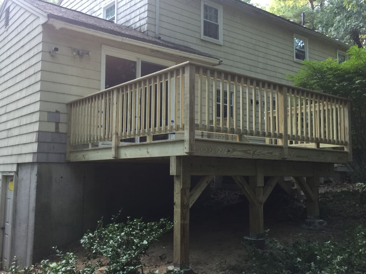 Side view of the new deck