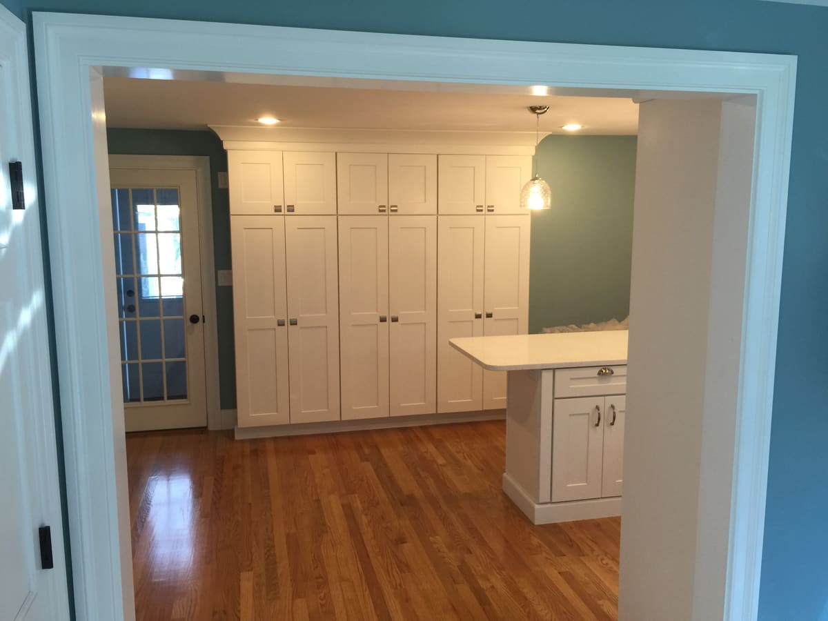A full wall of pantry cabinets