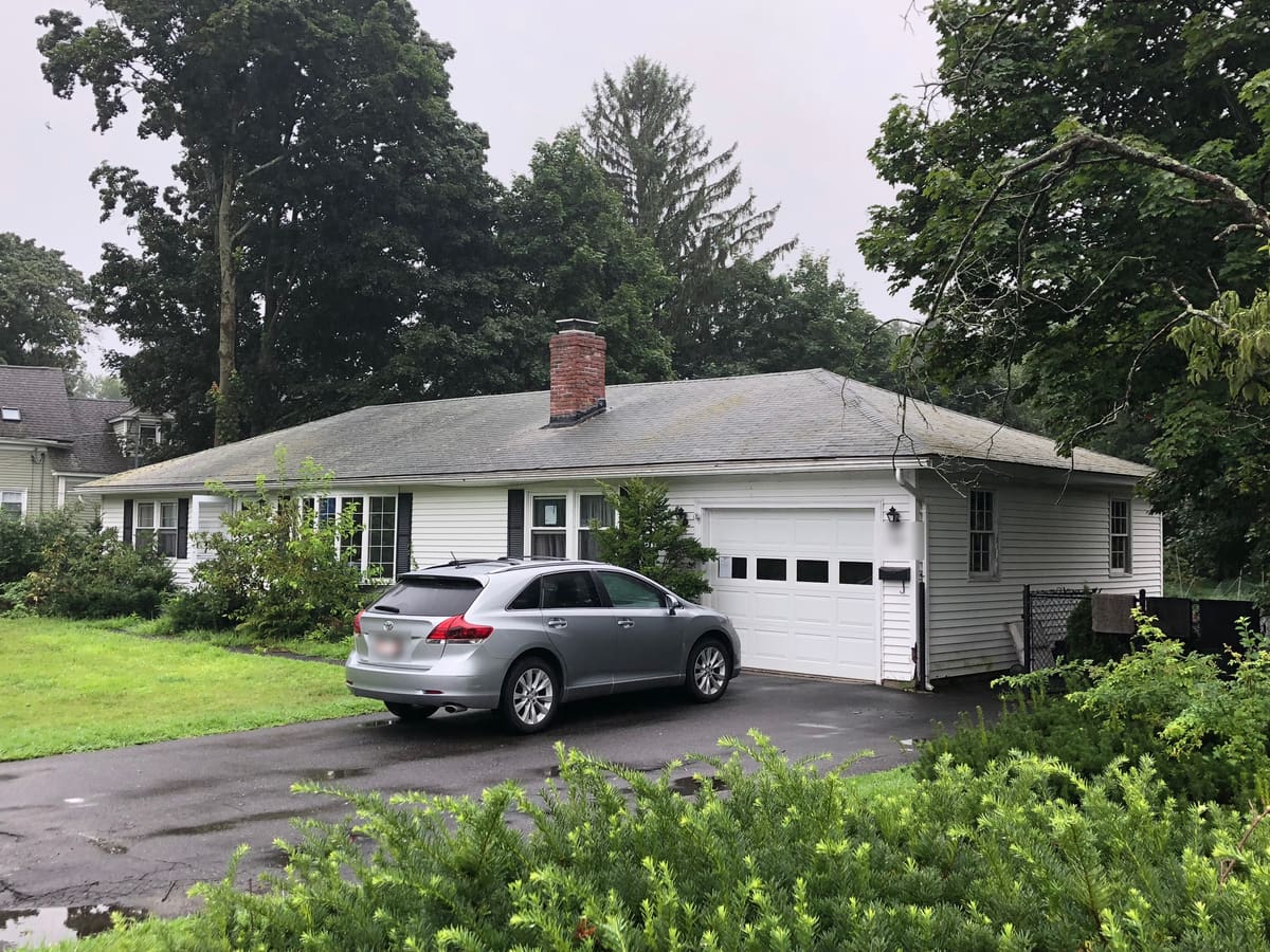 The ranch and its attached garage