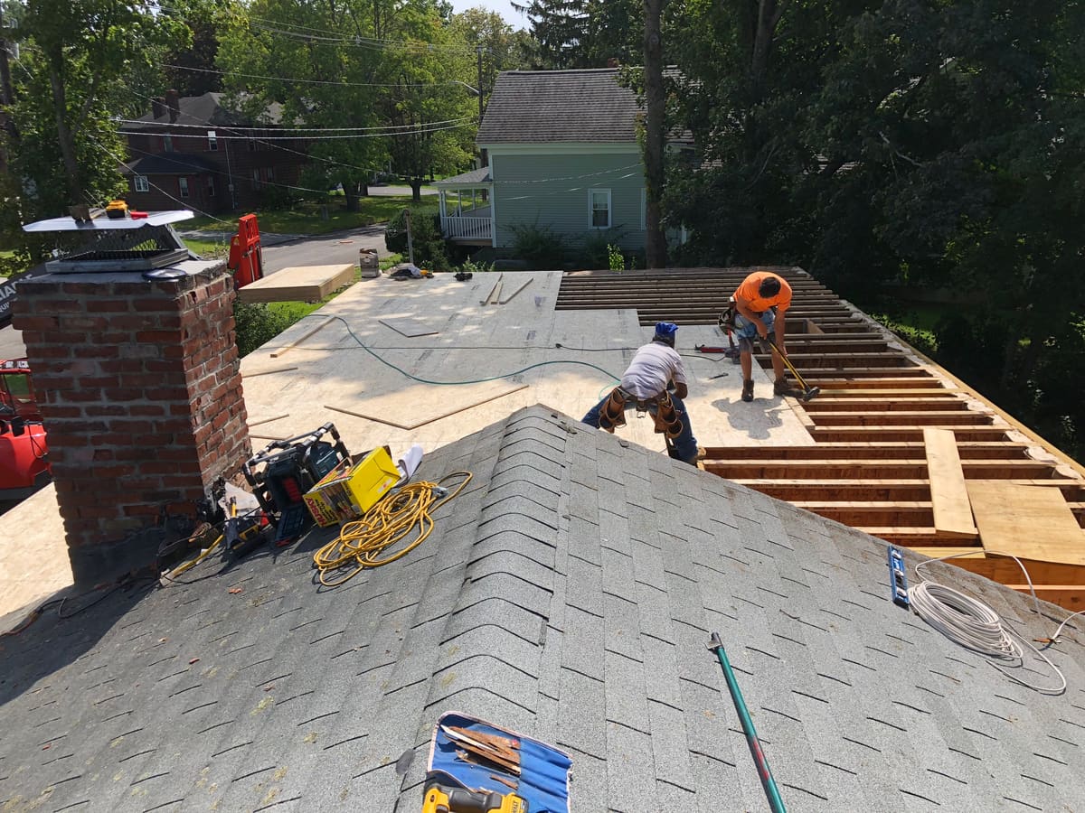 Framing on top of the existing house